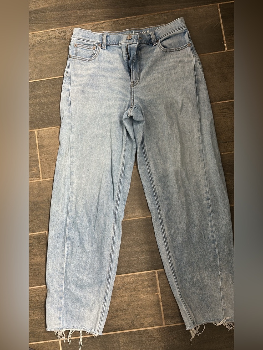 American Eagle Outfitters Light Blue High-Rise Barrel Jeans